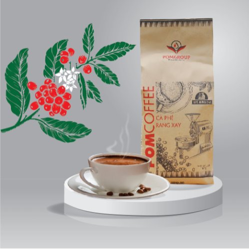 Cà phê rang xay POMCOFFEE (Blend 3 in 1) – 20% Arabica- 30% Culi- 50% Robusta.